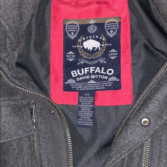 Buffalo David Bitton Wool military style overcoat. - Picture 3 of 9